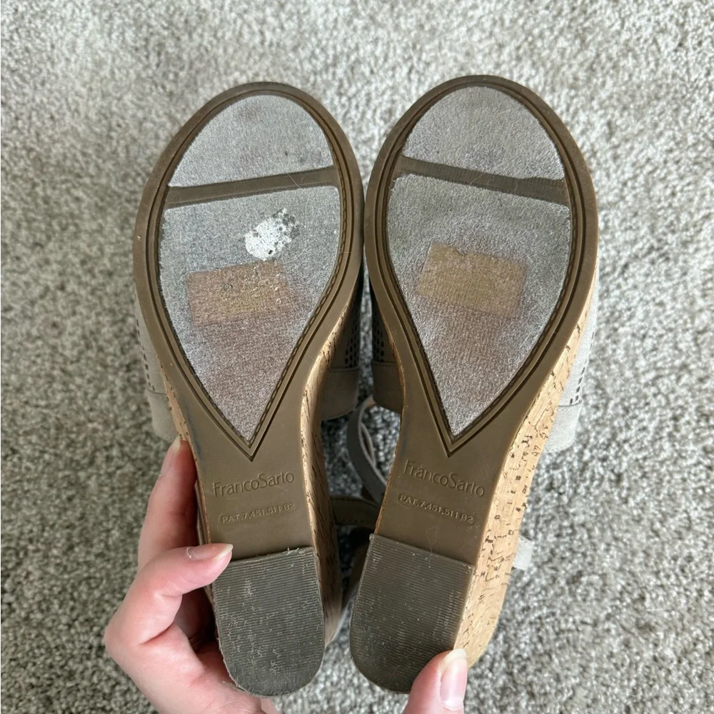 Franco Sarto Taupe Canyon Wedge Sandal Women's Size 9